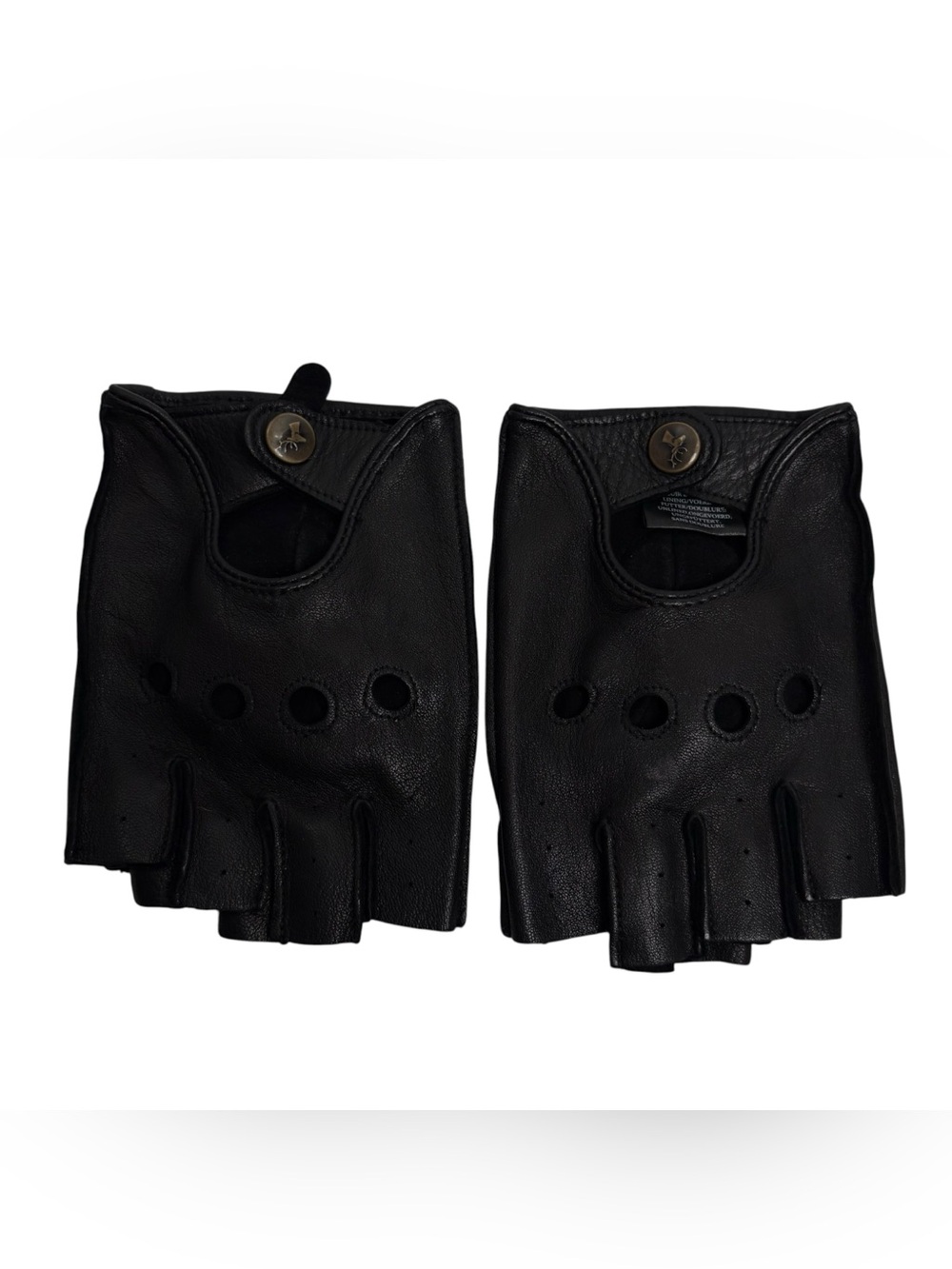 FRATELLI ORSINI Black Leather Fingerless Driving Gloves NWOT $189 Retail